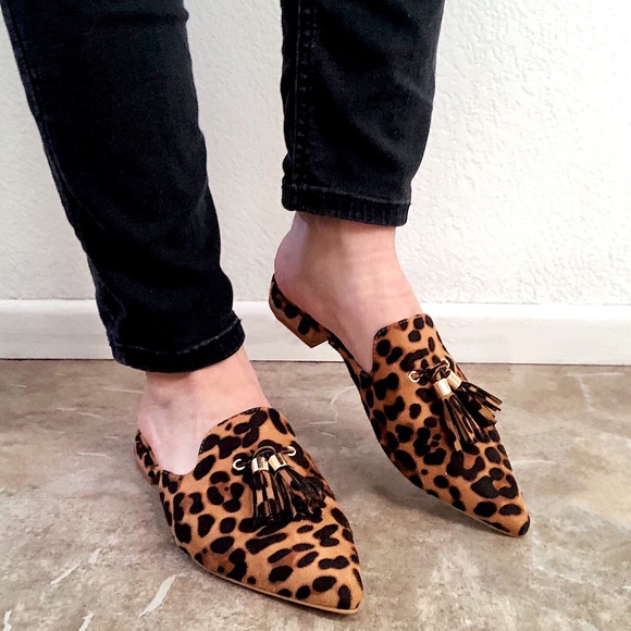 (LAST 2) Sadie Oxford Mules in Leopard Print - Picture 2 of 4